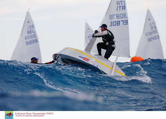 Snipe Worlds 2015 - Day 3 upsidedown © Matias Capizzano http://www.capizzano.com